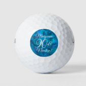 Elegant Ocean Blue 90 en Nonstop Birthday Party Golfballen (Voorkant)