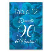 Elegant Ocean Blue 90 en Nonstop Birthday Party Kaart (Voorkant)