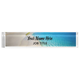 Elegant Ocean Blue Beach Signature Desk Name Bord Naambordje