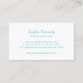Elegant Ocean Blue Script Professional Monogram Visitekaartje (Achterkant)