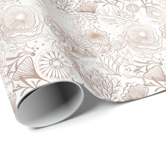 Elegant Ocean Marine Life Pattern Design Cadeaupapier (Rol Hoek)