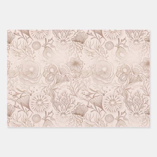 Elegant Ocean Marine Life Pattern Design Inpakpapier Vel (Voorkant 3)