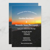 Elegant Ocean Sunset Beach Summer Zee Weddenschap Kaart (Voorkant / Achterkant)