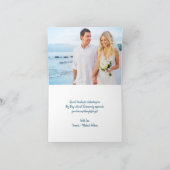 Elegant Ocean Wave Photo Beach Wedding Bedankkaart (Binnen)