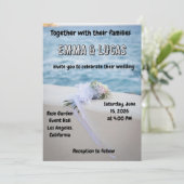 Elegant Ocean Wedding Invitation | Beach Theme | E Kaart (Staand voorkant)