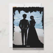 Elegant Ocean Wedding Invitation | Beach Theme | E Kaart (Achterkant)