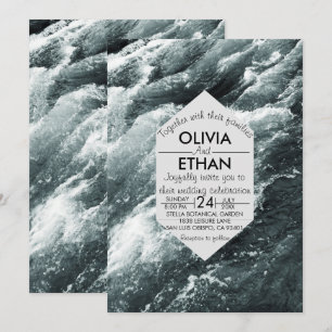 Elegant oceanische blauwe golven Weddenschap Kaart