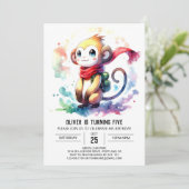 Elegant Oerwoud Monkey Verjaardag Kaart (Staand voorkant)