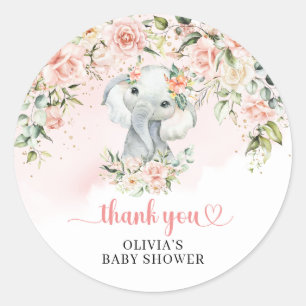 Elegant oerwoud olifant blos bloemen goud Douche Ronde Sticker
