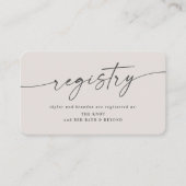 Elegant off-White Wedding Shower Gift Registry Informatiekaartje (Voorkant)