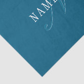 Elegant ogend monogram | Oceaanblauw Tissuepapier (Detail)