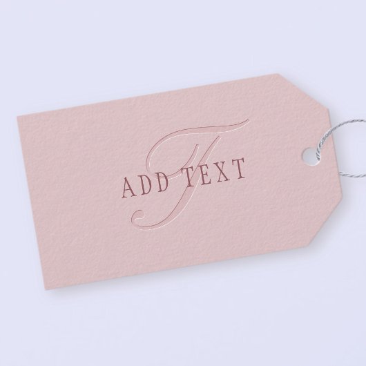 Elegant ogend monogram | Rosé goud Cadeaulabel