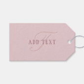 Elegant ogend monogram | Rosé goud Cadeaulabel (Voorkant (Horizontaal))