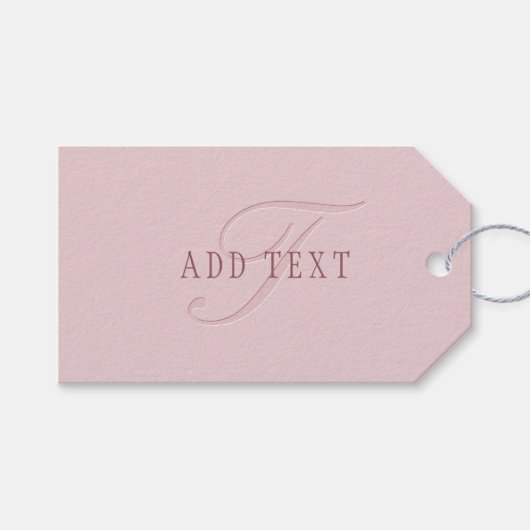 Elegant ogend monogram | Rosé goud Cadeaulabel (Voorkant (Horizontaal))