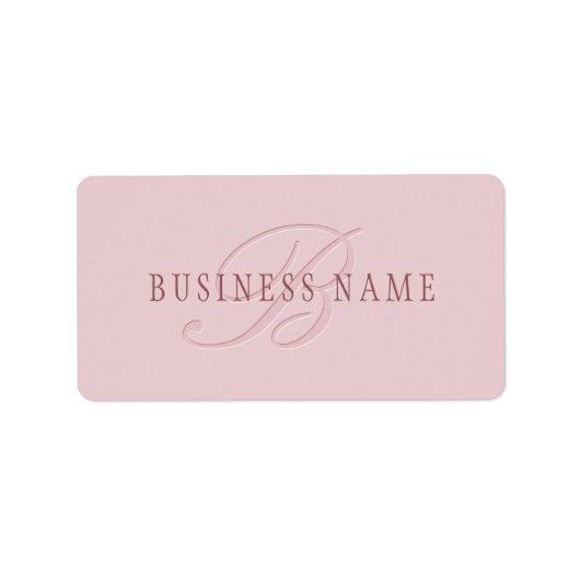 Elegant ogend monogram | Rosé goud Etiket (Voorkant)