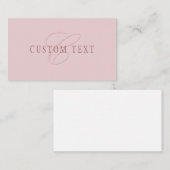 Elegant ogend monogram | Rosé goud Informatiekaartje (Voorkant / Achterkant)