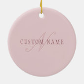 Elegant ogend monogram | Rosé goud Keramisch Ornament (Achterkant)