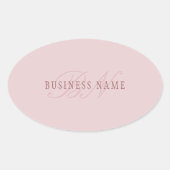 Elegant ogend monogram | Rosé goud Ovale Sticker (Voorkant)