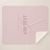 Elegant ogend monogram | Rosé goud Sherpa Deken (Voorkant (horizontaal))