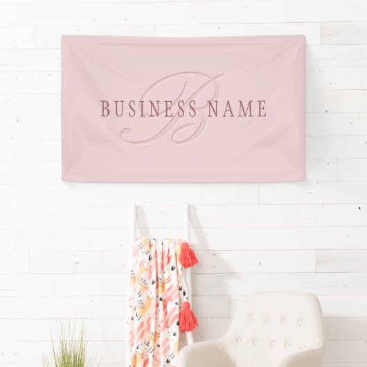Elegant ogend monogram | Rosé goud Spandoek (Insitu)