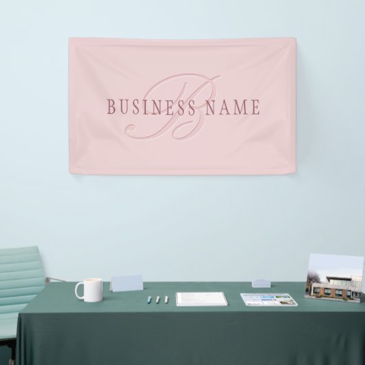 Elegant ogend monogram | Rosé goud Spandoek (Beurs)