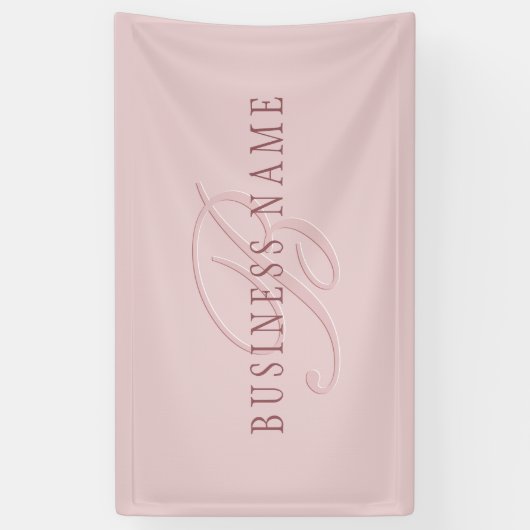 Elegant ogend monogram | Rosé goud Spandoek (Verticaal)