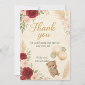 Elegant Oh Baby Shower Invitation with Teddy Bear (Dos)