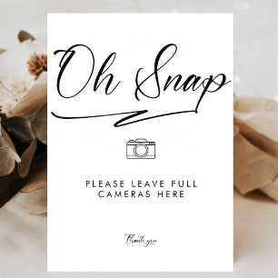 Elegant Oh Snap Wegwerp Camera Bruiloft Poster
