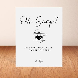 Elegant Oh Snap Wegwerp Camera Trouwbord Poster