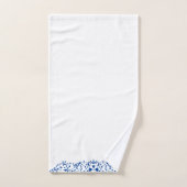 Élégant Oiseau floral bleu (Serviette à main)