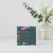 Elegant Oiseaux & Carte de visite Carré botanique (Debout devant)