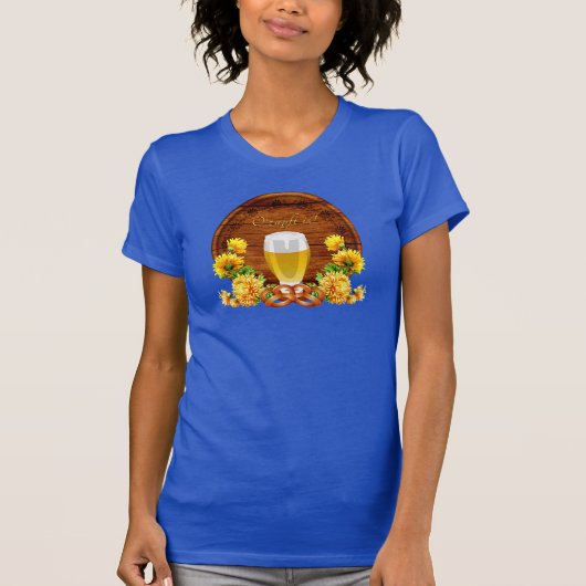 Elegant Oktoberfest Beer, Keg, Chrysanthemums T-shirt (Voorkant)