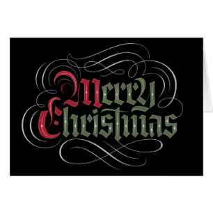 Elegant Old English Merry Christmas Calligraphy