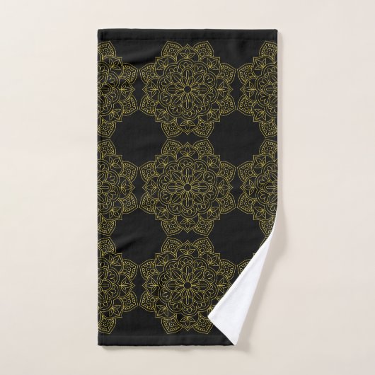 Elegant Old Gold Mandalas op Black Bad Handdoek (Handdoek)