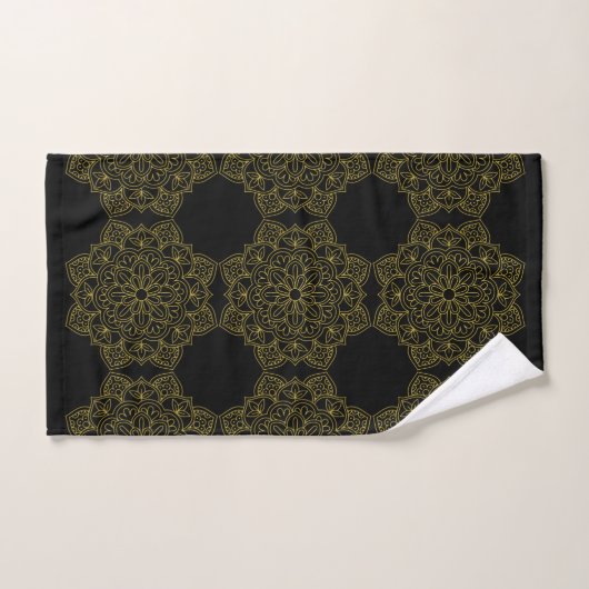 Elegant Old Gold Mandalas op Black Bad Handdoek (Handdoek)