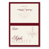 Elegant Old Money Wine Red Wedding place cards Kaart (Voorkant)