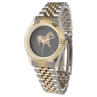 Elegant olieverfschilderij paard horloge