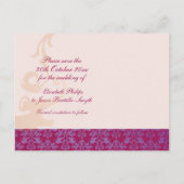 Elegant olifant behalve de datum paars/goudkaart aankondigingskaart (Achterkant)