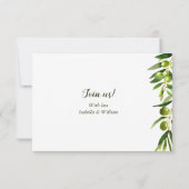 Elegant Olijfblad Boho Tuin RSVP Kaart (Achterkant)