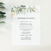 Elegant Olijfgroen Bruiloft Schema van Evenementen Informatiekaartje