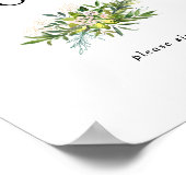 Elegant Olijfgroen Guestbook Bord Poster (Hoek)