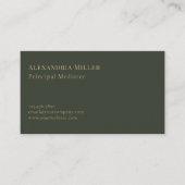 Elegant Olijfgroen Visitekaartje (Voorkant)