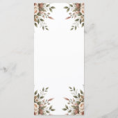 Elegant Olijfgroen & Wit Bloemen Hoekmenu Menu (Achterkant)