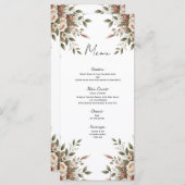 Elegant Olijfgroen & Wit Bloemen Hoekmenu Menu (Voorkant / Achterkant)