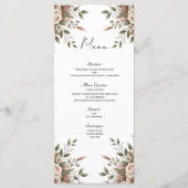 Elegant Olijfgroen & Wit Bloemen Hoekmenu Menu (Voorkant)