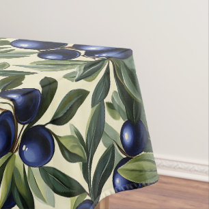 Elegant Olijftak Patroon met Deep Blue Olijven Tafelkleed