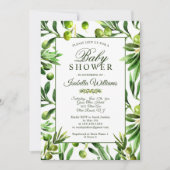 Elégant Olive Boho Garden Baby shower Invitation (Devant)