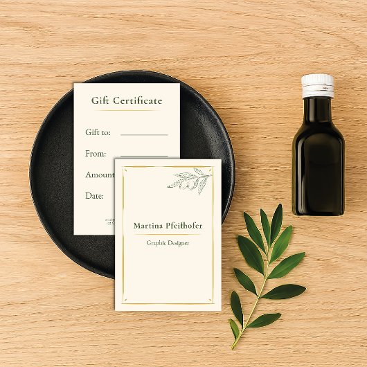 Elegant Olive Branch Cadeaubon