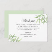 Elegant Olive Branch. Eenvoudige bruiloft Dank u Kaart (Voorkant / Achterkant)