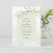 Elegant Olive Branch Wedding Invitation (Debout devant)